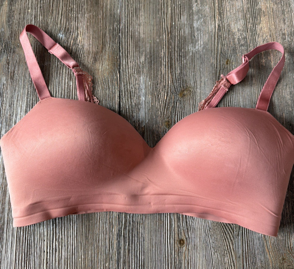 Soma Enbliss Luxe Wireless Bra 38D Molded Lined Cup J-Hook Adjustable Strap pink